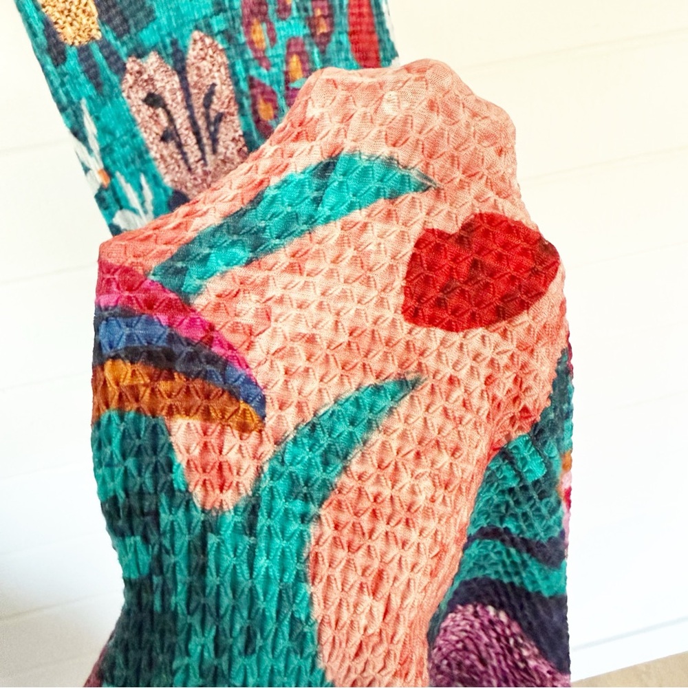 Farm Rio x Anthropologie Gabriela Knit Colorful Stretchy Maxi Skirt Size XS - Picture 4 of 11